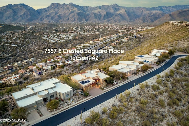 aerial view featuring a mountain view