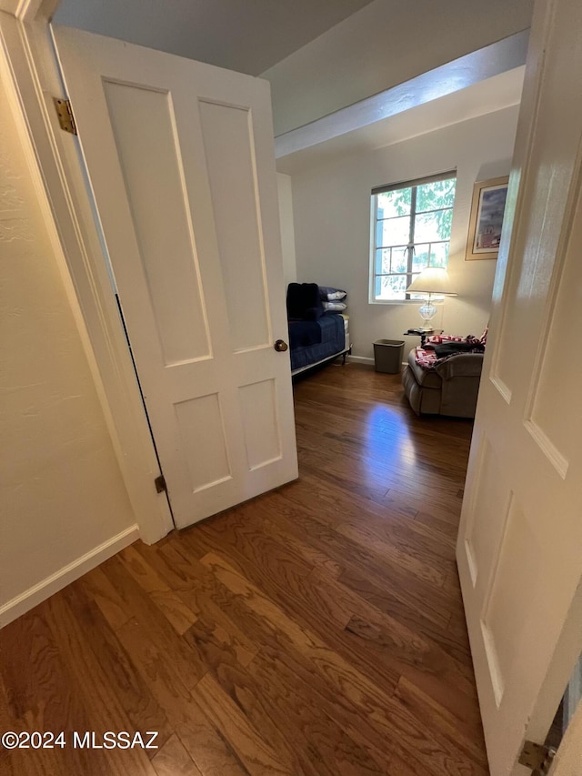 hall featuring wood-type flooring