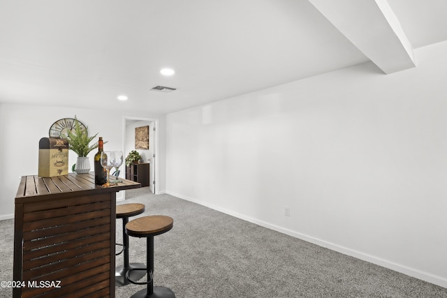 bar featuring carpet floors