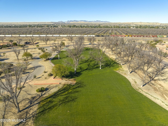 birds eye view of property featuring a rural view