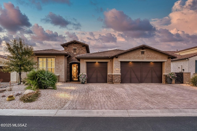 view of front of home featuring a garage