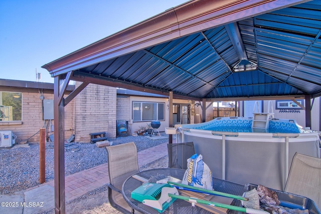 view of patio / terrace with a gazebo