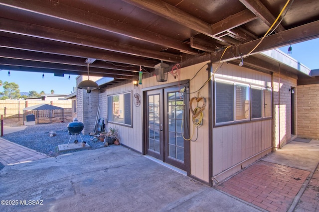 view of patio with french doors