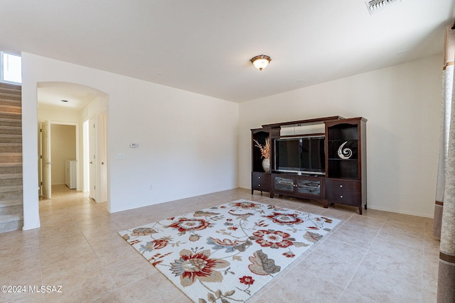 view of tiled living room