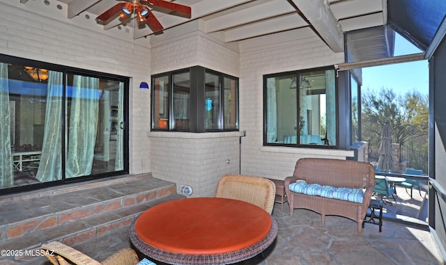 view of patio / terrace with ceiling fan