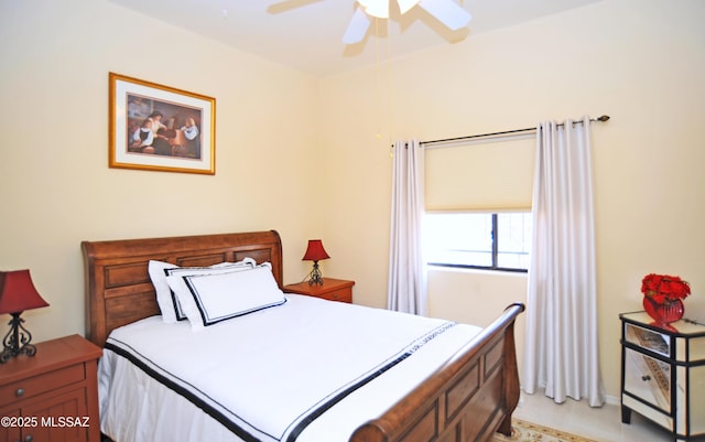 bedroom featuring ceiling fan