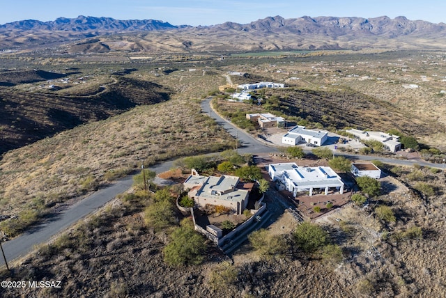 aerial view with a mountain view