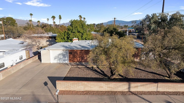 aerial view featuring a mountain view