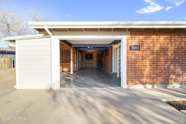 view of garage