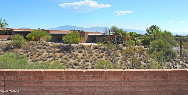 view of front of house with a mountain view