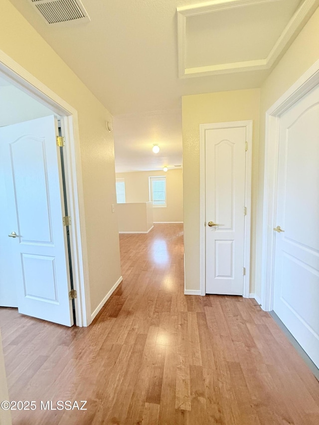 hall featuring light hardwood / wood-style floors