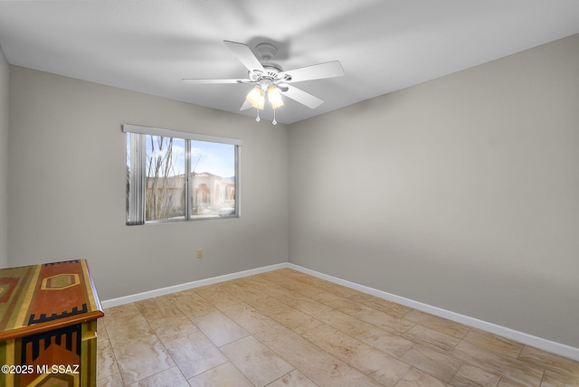 empty room featuring ceiling fan