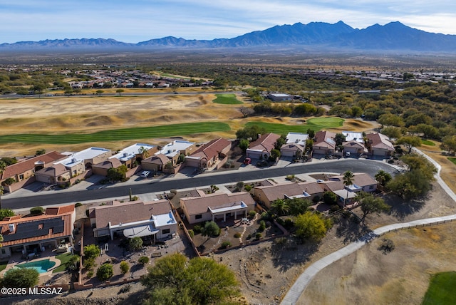 bird's eye view with a mountain view