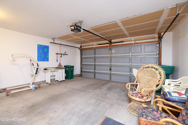 garage featuring a garage door opener