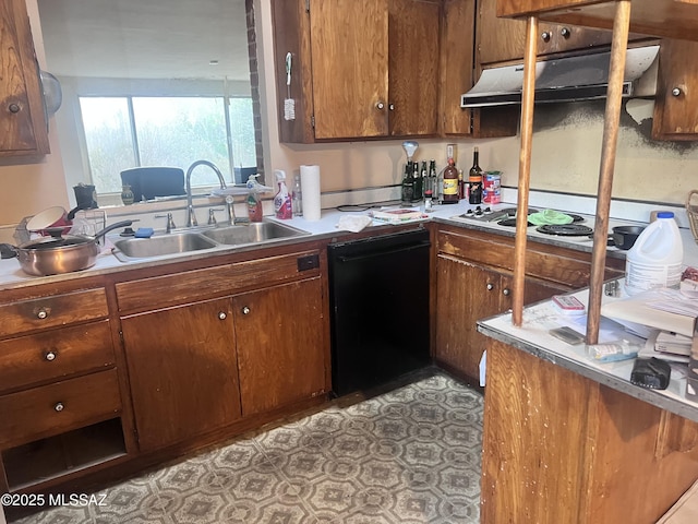 kitchen featuring sink and black dishwasher