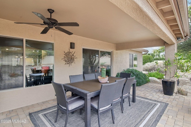 view of patio / terrace with ceiling fan