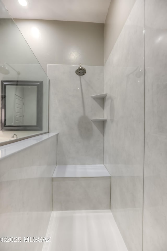 bathroom with walk in shower