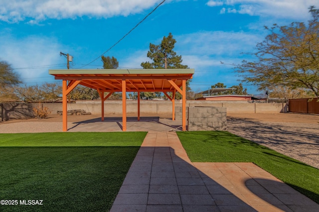 view of yard with a gazebo