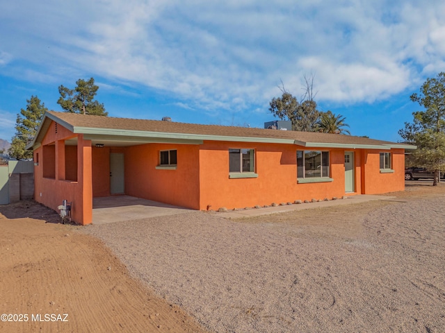 view of single story home