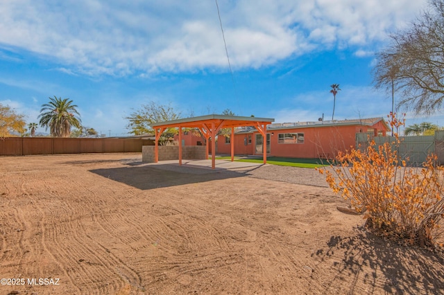 view of yard with a gazebo