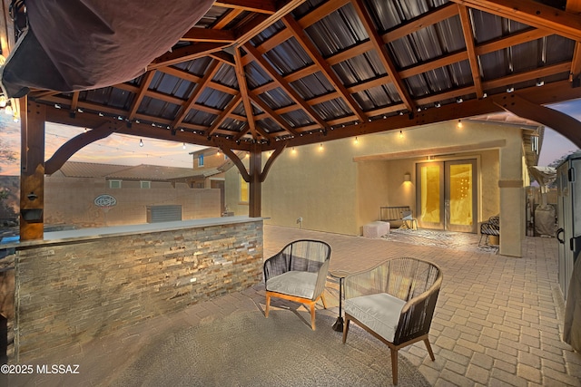 view of patio featuring a gazebo