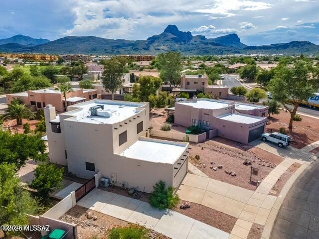 drone / aerial view with a mountain view