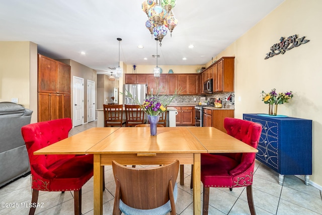 view of tiled dining room