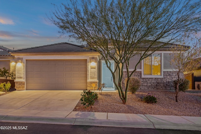 view of front of house featuring a garage