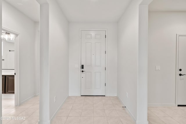 view of tiled entrance foyer