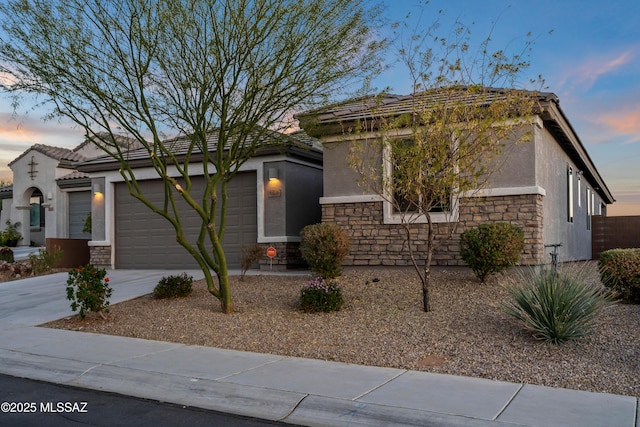 view of front facade with a garage