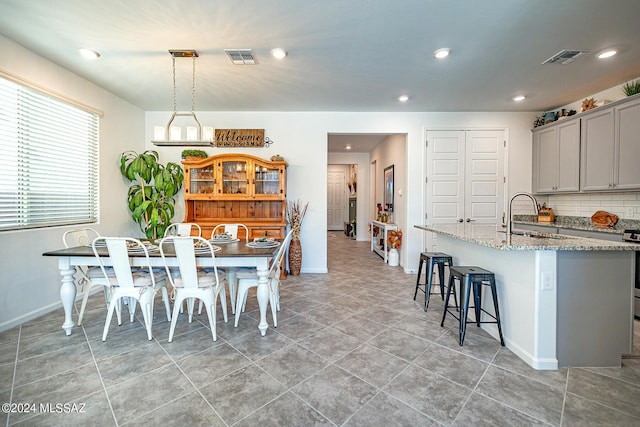 dining room with sink