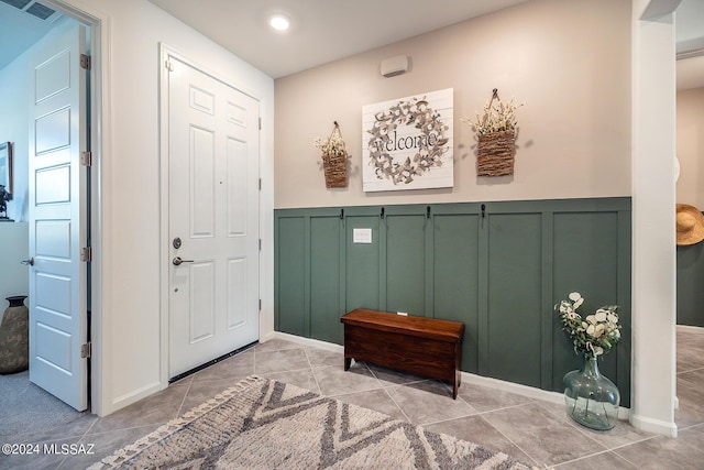 view of tiled entryway