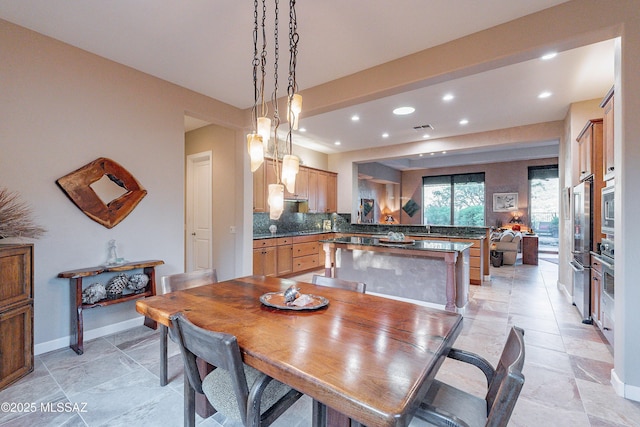 view of dining area