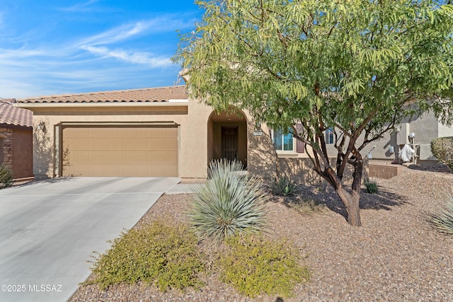 view of front of property featuring a garage