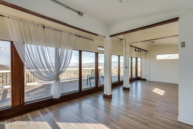 spare room featuring wood finished floors