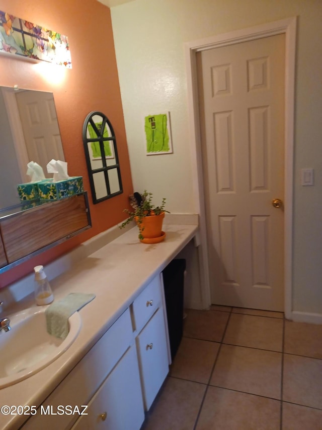 bathroom featuring vanity and tile patterned flooring