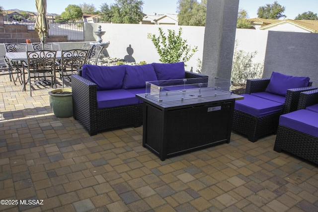 view of patio with an outdoor living space