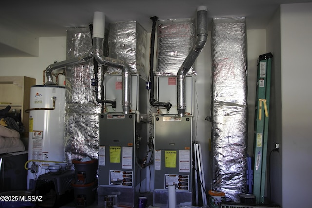 utility room featuring gas water heater