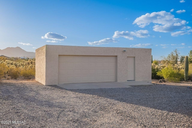 view of detached garage