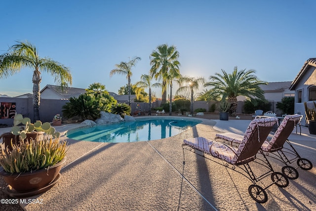 view of pool featuring a patio