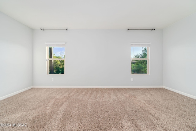 empty room featuring carpet flooring and plenty of natural light