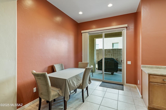 view of tiled dining area