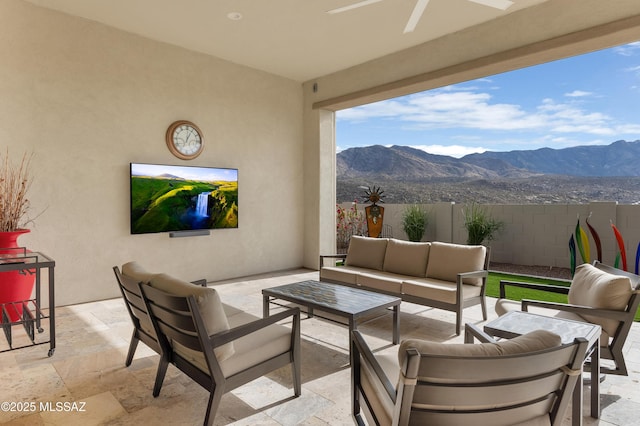 view of patio with an outdoor hangout area