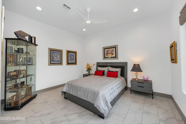 bedroom with ceiling fan