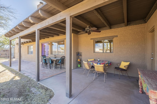 view of patio / terrace with ceiling fan