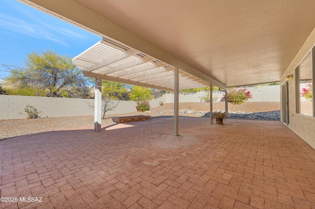 view of patio / terrace featuring a pergola