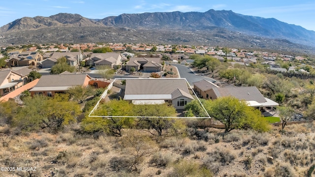 aerial view with a mountain view