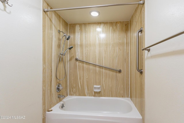 bathroom featuring washtub / shower combination