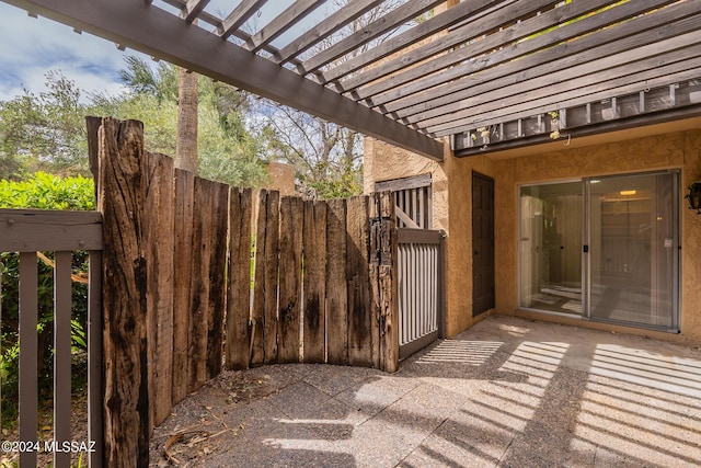 view of patio / terrace featuring a pergola