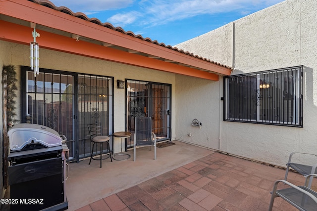 view of patio featuring grilling area